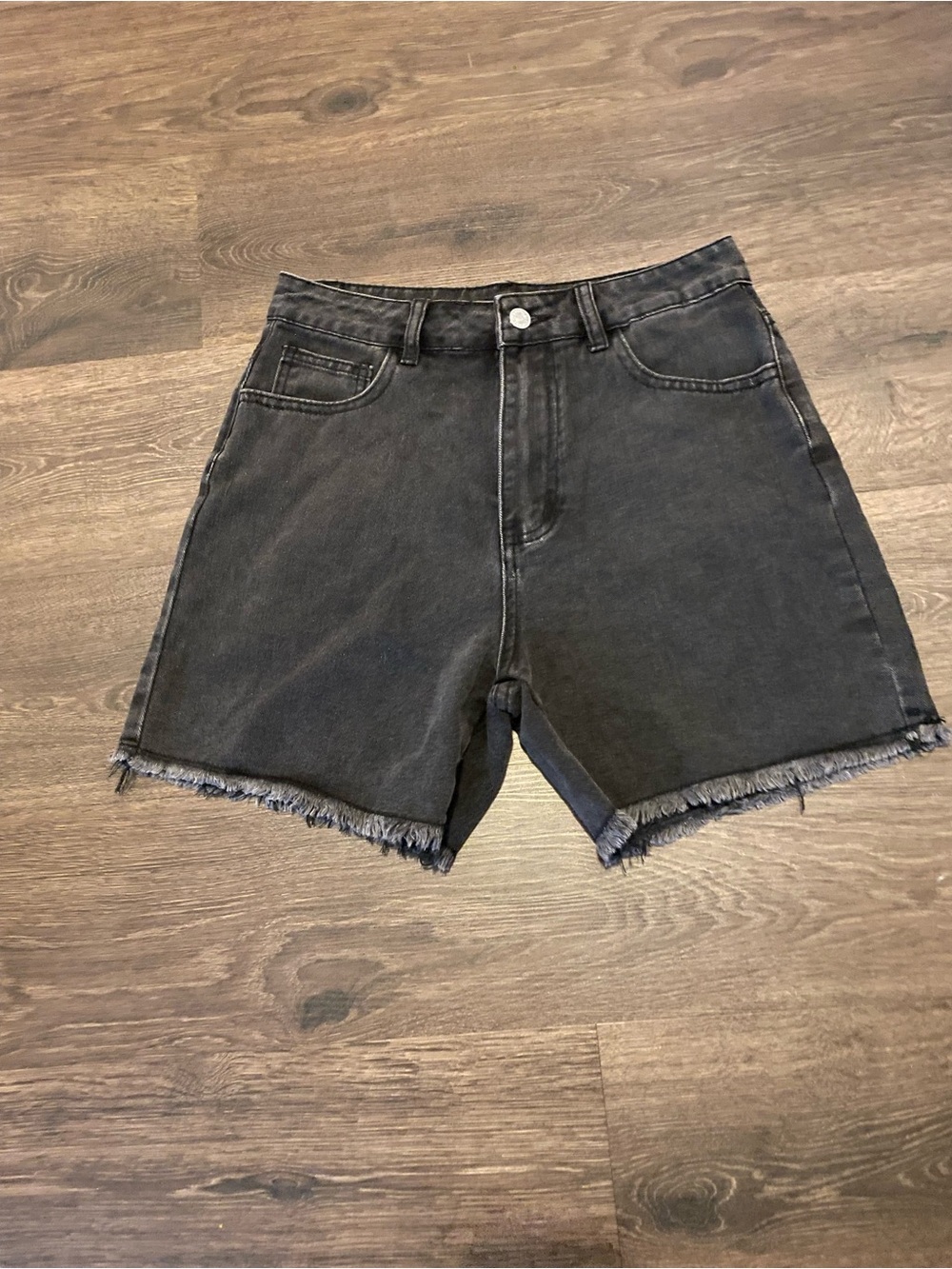 Black high waisted cut off shorts